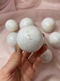 Polished Scolecite Sphere, Scolecite Crystal Ball, Natural Scolecite India