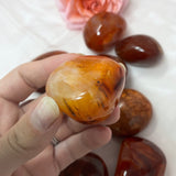Carnelian Palm Stone, Polished Carnelian Tumbled Stone, Natural Carnelian Pebble, Carnelian Pocket Stone