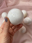 Polished Scolecite Sphere, Scolecite Crystal Ball, Natural Scolecite India