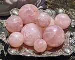 Rose Quartz Sphere, Polished Rose Quartz Crystal Ball, Natural Rose Quartz, Pink Quartz