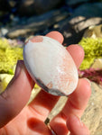 Peach Scolecite Palm Stone, Polished Scolecite Crystal, Natural Peach Scolecite Palmstone, #PSP5