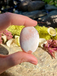 Peach Scolecite Palm Stone, Polished Scolecite Crystal, Natural Peach Scolecite Palmstone, #PSP5