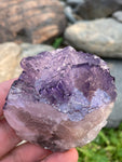 Purple Fluorite Crystal Specimen, Natural Fluorite Display Crytal, Cubic Fluorite on Matrix w Inclusions