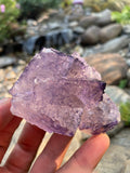 Purple Fluorite Crystal Specimen, Natural Fluorite Display Crytal, Cubic Fluorite on Matrix w Inclusions