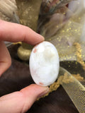 Peach Scolecite Soap Stone, Polished Scolecite Crystal, Natural Peach Scolecite Palmstone, #PSS2
