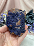 Azurite Crystal Specimen, Vibrant Blue Azurite from Morocco, Natural Azurite Mineral