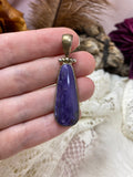 Charoite Crystal Pendant, Polished Charoite Jewelry, Natural Quality Charoite from Russia