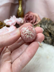 Polished Rhodochrosite Sphere, Rhodochrosite Crystal Ball, Rhodochrosite Palm Stone, #AC115