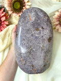 Lepidolite Free Form, Natural Self-Standing Crystal Tower, Polished Purple Lepidolite Crystal Gift For Her