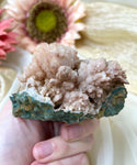 Pink Aragonite Crystal Cluster, Moroccan ''Cave Calcite'' Specimen, Natural Stalactite Mineral - MM56