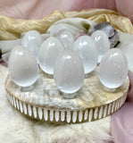 Selenite Crystal Egg, Polished Natural Crystal Gift For Her, Gemstone Egg Carving