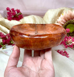 Carnelian Crystal Bowl, Polished Natural Crystal Platter, Red Carnelian Agate Dish, Crystal Decor, Crystal Gift For Her