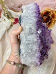 Large Amethyst Slab, Raw Natural Crystal Cluster, Purple Brazilian Amethyst Gift For Her