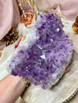 Large Amethyst Slab, Raw Natural Crystal Cluster, Purple Brazilian Amethyst Gift For Her