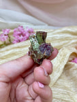 Raw Tourmaline Specimen, Green + Pink Natural Tourmaline Crystal, Rough Brazilian Tourmaline Mineral