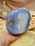 Blue Chalcedony Free Form, Natural Polished Chalcedony Crystal, Healing Crystal Gift For Her