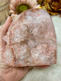 Pink Amethsyt Free Form, Polished Druzy Amethyst Pillar, Natural Amethyst Self-Standing Crystal Display Piece