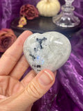 Rainbow Moonstone Heart, Natural Polished Moonstone Crystal Heart Stone
