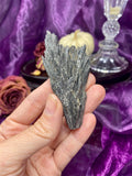 Black Kyanite Fan, Natural Raw Kyanite Crystal Blade, Kyanite Palm Stone