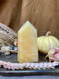Orange Calcite Tower, Natural Polished Calcite Crystal Pillar, Healing Crystal Gift For Her