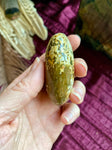 Ocean Jasper Palm Stone, Natural Polished Yellow Jasper Stone from Madagascar