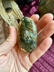 Ocean Jasper Palm Stone, Natural Polished Yellow Jasper Stone from Madagascar