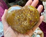 Ocean Jasper Heart, Natural Polished Crystal Heart, Yellow Jasper Gift For Her