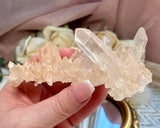 Mesmerizing Pink Himalayan Quartz Cluster - Rare Samadhi Quartz Crystal Specimen, Collector's Piece
