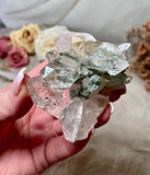 Himalayan Quartz w Chlorite Inclusions, Rare Samadhi Quartz Cluster Specimen, Natural Himalayan Quartz w Anatase Crystals