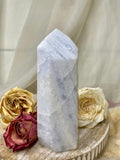 Blue Calcite Tower, Natural Polished Brazilian Calcite Pillar, Healing Crystal Gift For Her