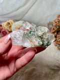 Himalayan Quartz w Chlorite Inclusions, Rare Samadhi Quartz Cluster Specimen, Natural Himalayan Quartz w Anatase Crystals
