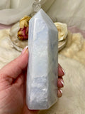 Blue Calcite Tower, Natural Polished Brazilian Calcite Pillar, Healing Crystal Gift For Her