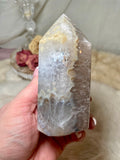 Druzy Agate Crystal Tower, Natural Polished Botryoidal Pillar, Healing Crystal Gift For Her