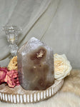 Druzy Agate Crystal Tower, Natural Polished Botryoidal Pillar, Healing Crystal Gift For Her