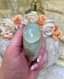 Garnierite Crystal Heart, Natural Polished Green Moonstone Heart Carving, Moonstone Crystal Palm Stone, Healing Crystal Gift For Her